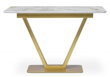 Стеклянный стол Бугун белый, золото