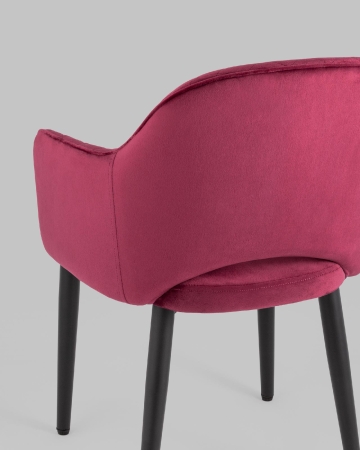 Стул Венера диамант велюр бордовый, черные ножки