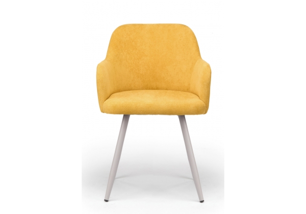 Стул на металлокаркасе Инфини горчичный (ocean 016), серый