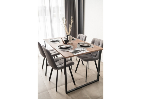 Стол деревянный Лиман 140 х 80 дуб крафт табачный, черный матовый Стол деревянный Лиман 140 х 80 дуб крафт табачный, черный матовый