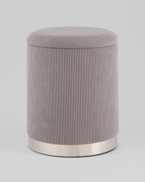 Пуф Эмили с ящиком серебро вельвет серый