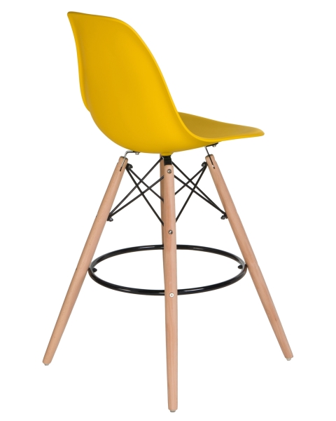 Стул барный DSW BAR ножки светлый бук сиденья желтый Y-01