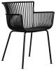 Стул ROSS черный, пластик и металл, твердое сиденье, с подлокотниками
