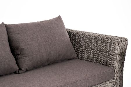 Лаунж-зона "Капучино" из искусственного ротанга (гиацинт), цвет серый