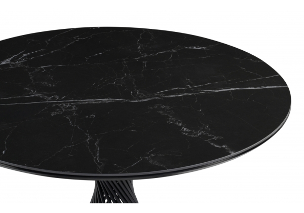 Керамический стол Вивиен 90х90х75 черный мрамор, черный