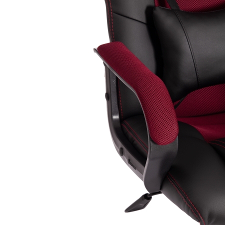 Кресло DRIVER экокожа и ткань, черный и бордо