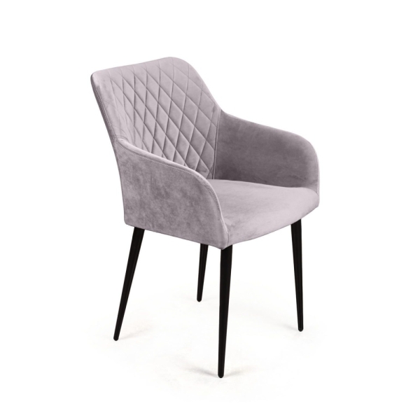 Стул с подлокотниками Robert бархат светло-серый
