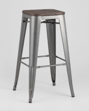 Стул барный TOLIX WOOD серебристый матовый Стул барный TOLIX WOOD серебристый матовый