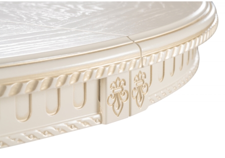 Стол деревянный Нозеан круглый бежевый, золото