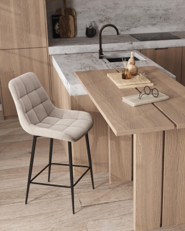 Стул барный Флекс велюр бежевый