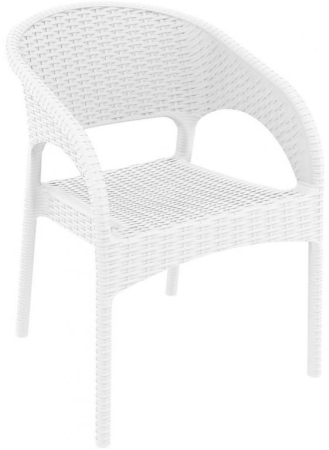 Кресло пластиковое плетеное Panama белое