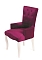 Деревянное кресло Виктория темно-розовое с белыми ножками