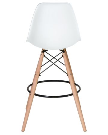 Стул барный DSW BAR ножки светлый бук сиденья белый W-02