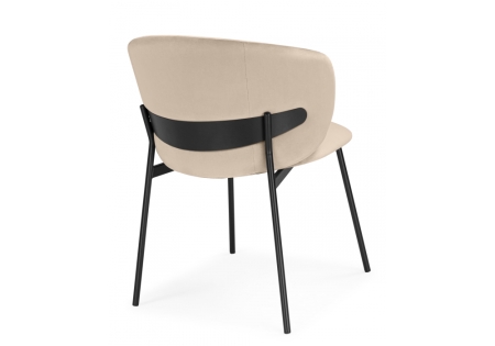 Стул на металлокаркасе Рикко темно-бежевый (H-07), черный