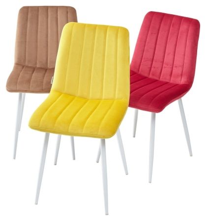 Стул DUBLIN G108-26 стебелек перца велюр, белый каркас