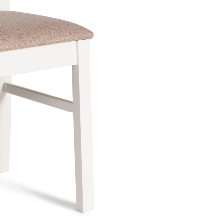 Стул Гермес (Hermes) дерево гевея, 43х49х94 см, слоновая кость, ткань серая