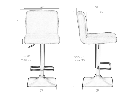 Стул барный LEO белый букле Стул барный LEO белый букле