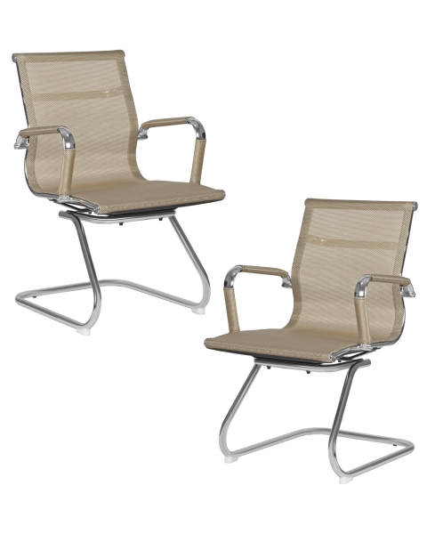 Набор 2 шт Офисное кресло для посетителей CODY MESH, бежевый (22039)