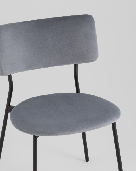 Стул Амелия велюр серо-голубой