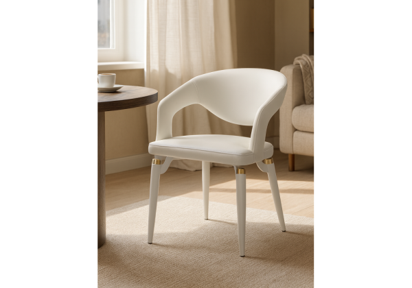 Стул на металлокаркасе Palma white, white and gold