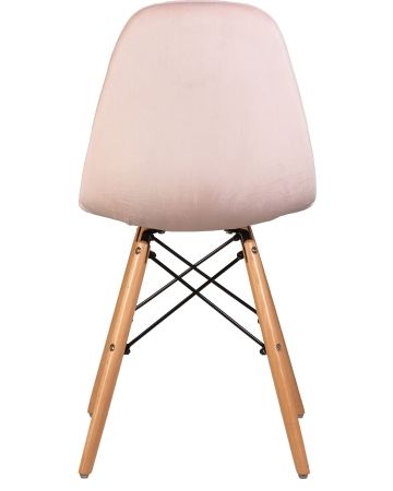 Стул обеденный BENNET ножки светлый бук, пудрово-розовый велюр HLR-39