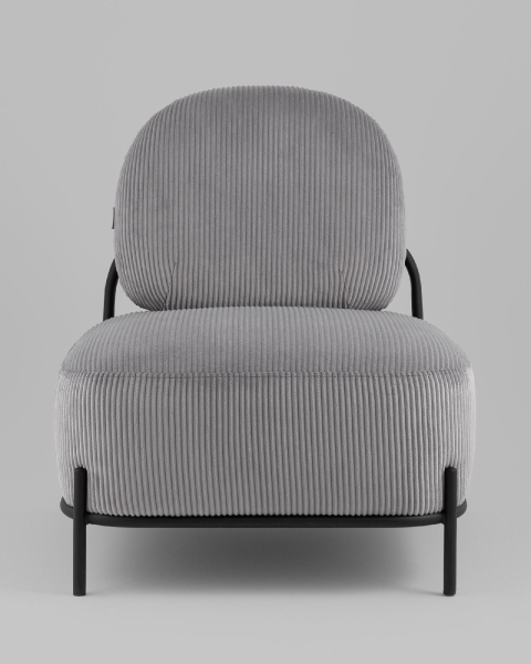 Кресло Стоун велюр рельефный светло-серый