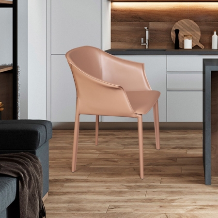 Стул с подлокотниками GIO кожа хаки-тауп