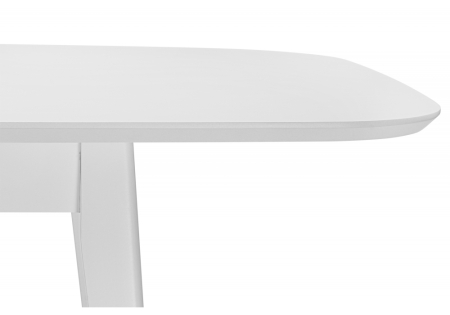 Стол деревянный Адель 145(190)x80 белый матовый