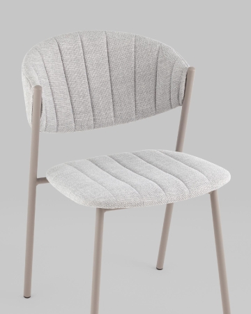 Стул Харпер ткань рогожка серо-голубой каркас серый матовый