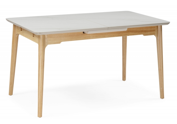 Керамический стол Halmar 140(180)x80 белый спеченный камень, светлое дерево Керамический стол Halmar 140(180)x80 белый спеченный камень, светлое дерево