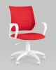 Кресло офисное ST-BASIC-W TopChairs красная ткань крестовина белый пластик фото в интернет-магазине Stoolmarket
