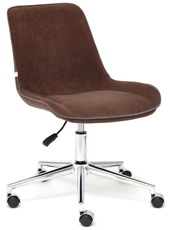 Кресло STYLE, флок, коричневый