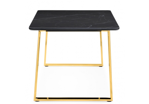 Керамический стол Селена 2 180х90 черный мрамор, золото