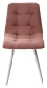 Стул CHILLI-Q розовый #15 велюр, белый каркас