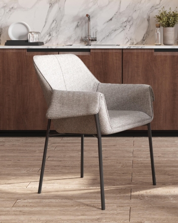 Кресло Бесс рогожка светло-серый