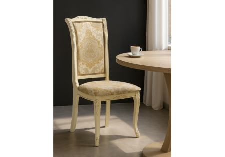 Стул деревянный Керия слоновая кость, золото патина