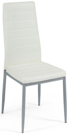 Стул Easy Chair (mod. 24) металл и экокожа, слоновая кость и серый