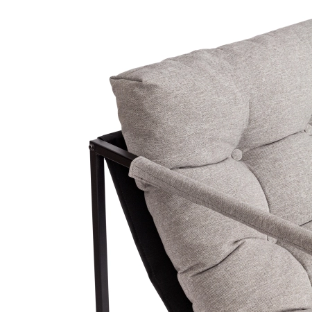Кресло Charli серый и бежевый, ткань и металл, мягкое сиденье, с подлокотниками