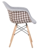 Стул обеденный DAW MONICA ножки светлый бук, сиденье 009 коричневая клетка, бежевая ткань