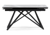 Стеклянный стол Вилсон 140(200)х80 белый мрамор, черный