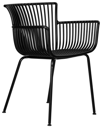 Стул ROSS черный, пластик и металл, твердое сиденье, с подлокотниками