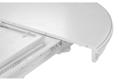 Стол деревянный Нозеан круглый белый, серебро