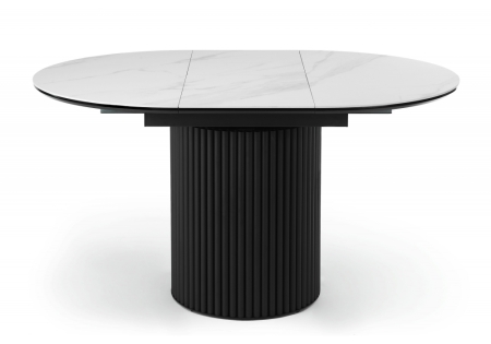 Керамический стол Стивен 100(140) snow white, черный