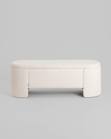 Банкетка Taks с местом для хранения букле белый