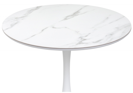 Керамический стол Тулип 90х74 белый мрамор, белый