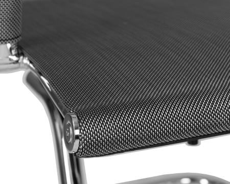 Офисное кресло CODY серый, сетка и металл, твердое сиденье, с подлокотниками