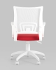 Кресло офисное ST-BASIC-W TopChairs спинка белая сетка сиденье красная ткань крестовина белый пластик фото в интернет-магазине Stoolmarket