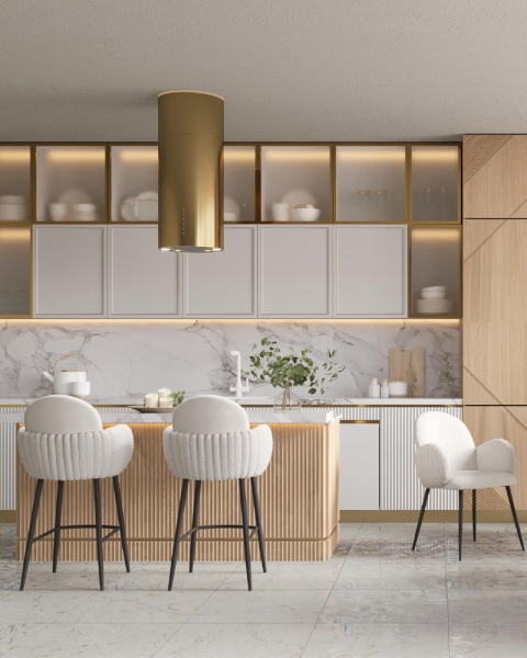 Стул полубарный Wave Stripes букле белый Стул полубарный Wave Stripes букле белый