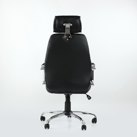 Кресло K-90 черная ткань и черная кожа, газлифт 3кл Кресло K-90 черная ткань и черная кожа, газлифт 3кл