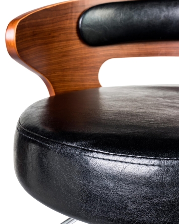 Набор 2 шт Стул барный FRED BLACK, коричневое дерево, черный